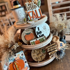Fall Tier Tray decor, Thanksgiving tier tray decor, Fall signs for Tier Tray, Mini 3D signs, Fall Decor,Farmhouse Tier Tray decor, Autumn