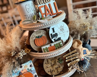 Fall Tier Tray decor, Thanksgiving tier tray decor, Fall signs for Tier Tray, Mini 3D signs, Fall Decor,Farmhouse Tier Tray decor, Autumn