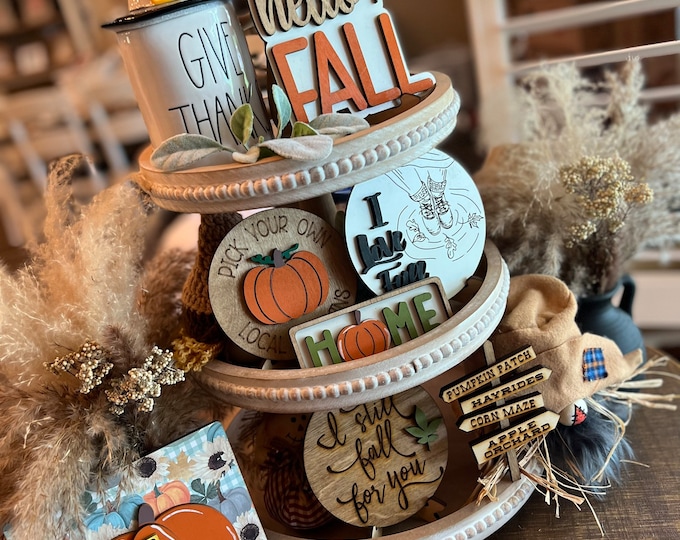 Fall Tier Tray decor, Thanksgiving tier tray decor, Fall signs for Tier Tray, Mini 3D signs, Fall Decor,Farmhouse Tier Tray decor, Autumn