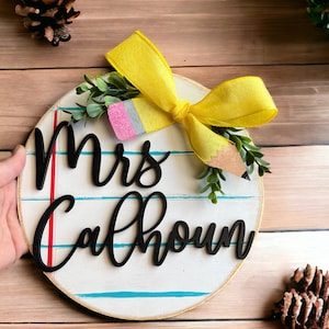 Leraar geschenk, 3D naam teken klas decor-leraar afstudeer geschenk basisschool-terug naar school leraar waardering
