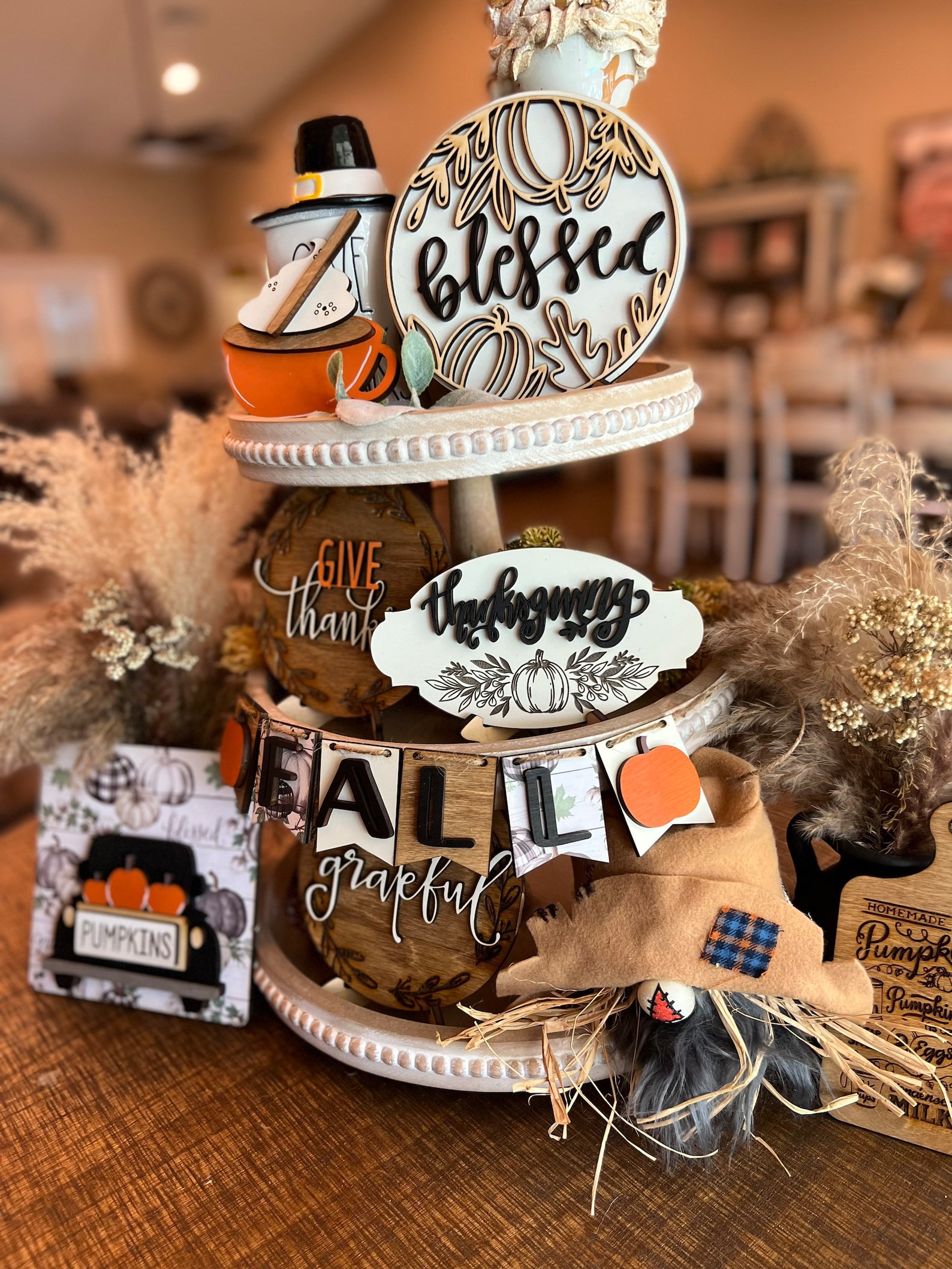 Fall Tier Tray Decor, Thanksgiving Tier Tray Decor, Fall Signs for Tier