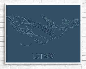 Lutsen, MN Ski Map Print — Lutsen Minnesota Skiing
