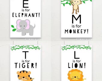 A4 Jungle safari alphabet prints
