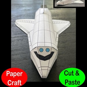 Manualidad de papel del transbordador espacial Actividad de manualidades imprimible para niños Descarga instantánea Manualidades y manualidades espaciales para colorear