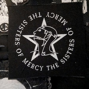 Goth Rock Band Patch Hand Silkscreened Plastisol on Black Canvas Screen Printed