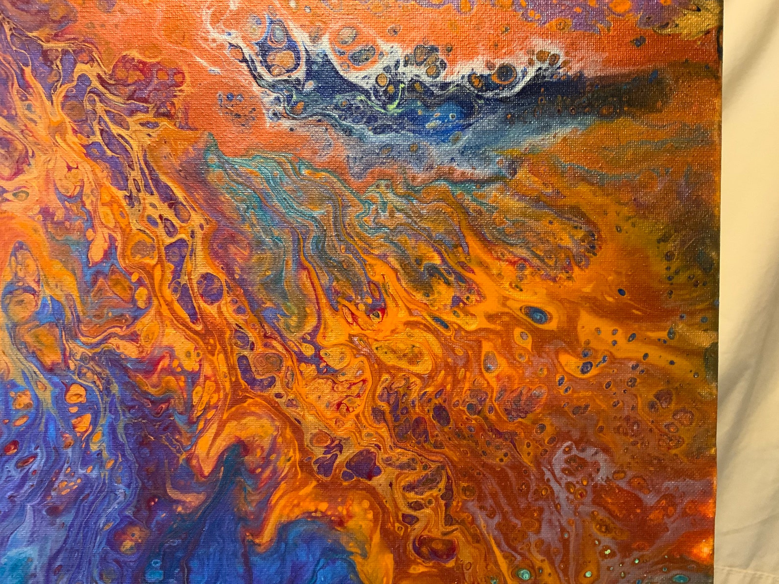 Large 18x24 fluid art acrylic pour painting with vibrant Etsy