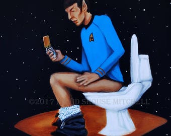 Star Trek DR SPOCK No 2 , Leonard Nemoy Art Print , Wall Art , Wall Art Print, Bathroom Wall Art