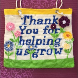 Teacher Bag Crochet Pattern - Teacher Appreciation Bag - Teacher Gift - End of School Gift - Teacher Crochet Project