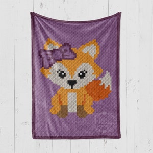 FOX hoek tot hoek (c2c) gehaakt babydeken grafiekpatroon