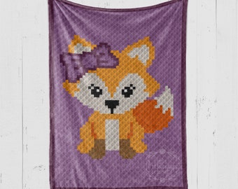 FOX corner to corner (c2c) crochet baby blanket graph pattern