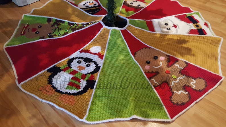 Crochet Christmas Tree Skirt Crochet Tree Skirt Crochet Christmas Crochet Graph Tree Skirt Christmas Tree Skirt Tree Skirt Pattern image 4