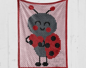 INSTANT DOWNLOAD - Ladybug- Crochet Graph - Crochet Pattern - Baby Blanket - Corner to Corner - C2C - C2C Written