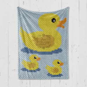 TÉLÉCHARGEMENT INSTANTANÉ - Canard - Crochet Graph - Crochet Pattern - Baby Ducks - Couverture bébé - Coin à coin - C2C - C2C écrit