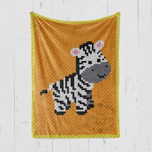 SOFORTIGER DOWNLOAD - Zebra - Crochet Graph - Häkelanleitung - Dschungel - Babydecke - Ecke zu Ecke - C2C