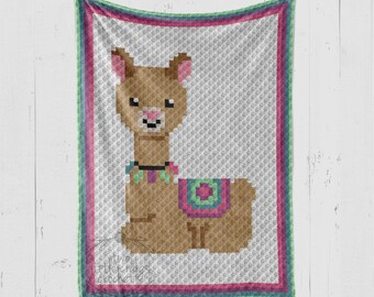INSTANT DOWNLOAD - Llama Graph - Llama c2c - Crochet Graph - Crochet Pattern - Baby Blanket - Corner to Corner - C2C - C2C Written