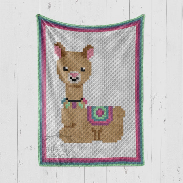 INSTANT DOWNLOAD - Llama Graph - Llama c2c - Crochet Graph - Crochet Pattern - Baby Blanket - Corner to Corner - C2C - C2C Written