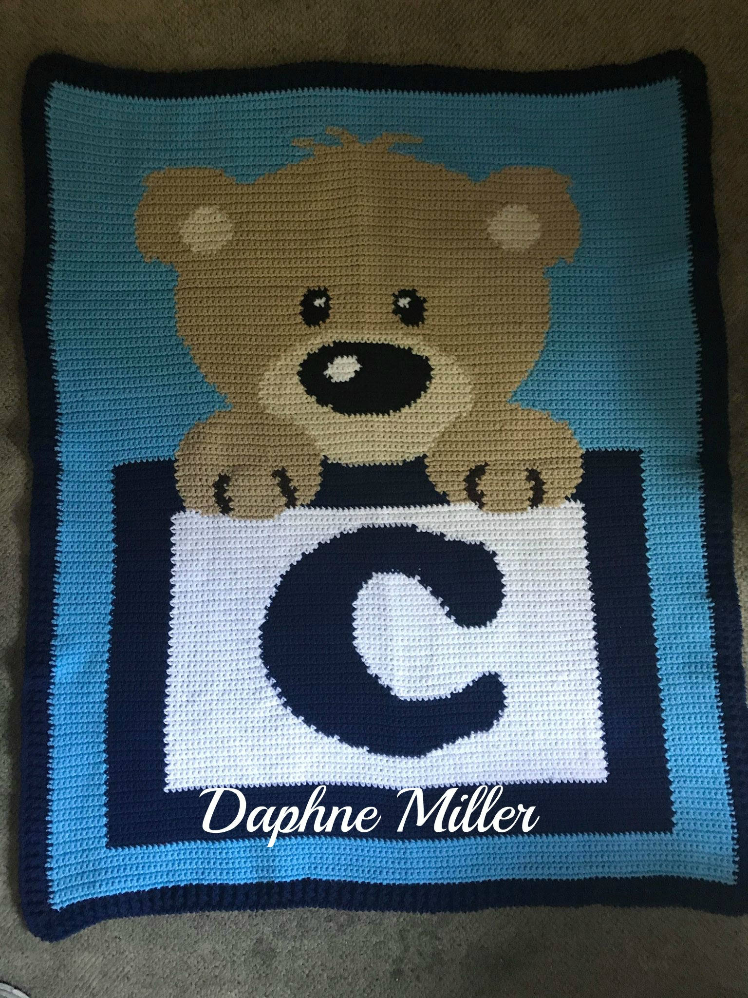 INSTANT DOWNLOAD - Teddy Bear Crochet - Crochet Alphabet - Graphgan - Afghan - Crochet Graph Pattern - Baby Blanket - Crochet Graph