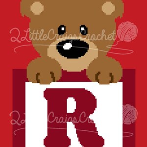INSTANT DOWNLOAD - Teddy Bear Crochet - Crochet Alphabet - Graphgan - Afghan - Crochet Graph Pattern - Baby Blanket - Crochet Graph