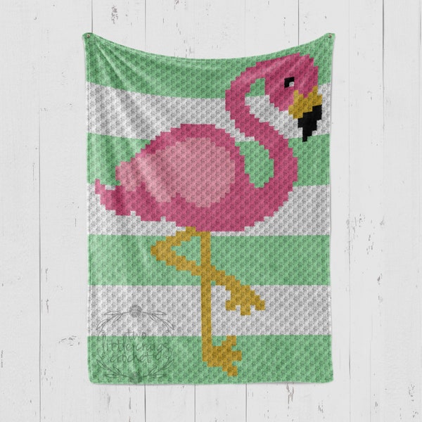 INSTANT DOWNLOAD - Flamingo - Crochet Graph - Crochet Pattern - Flamingo c2c - Baby Blanket - Corner to Corner - C2C - C2C Written