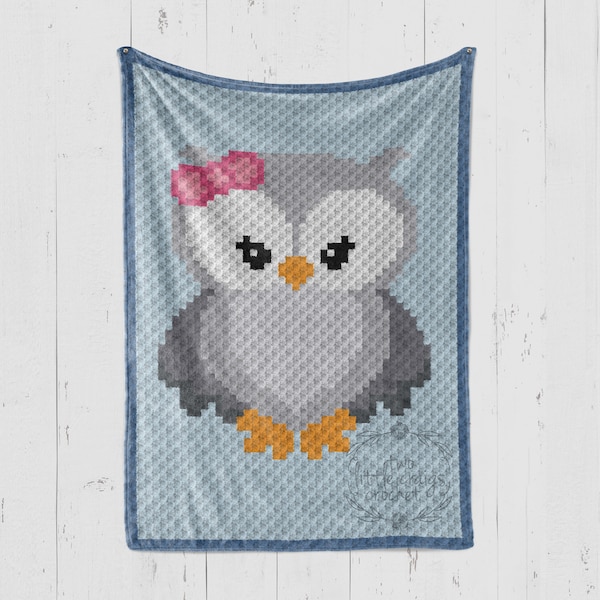 OWL corner to corner (c2c) crochet baby blanket graph pattern