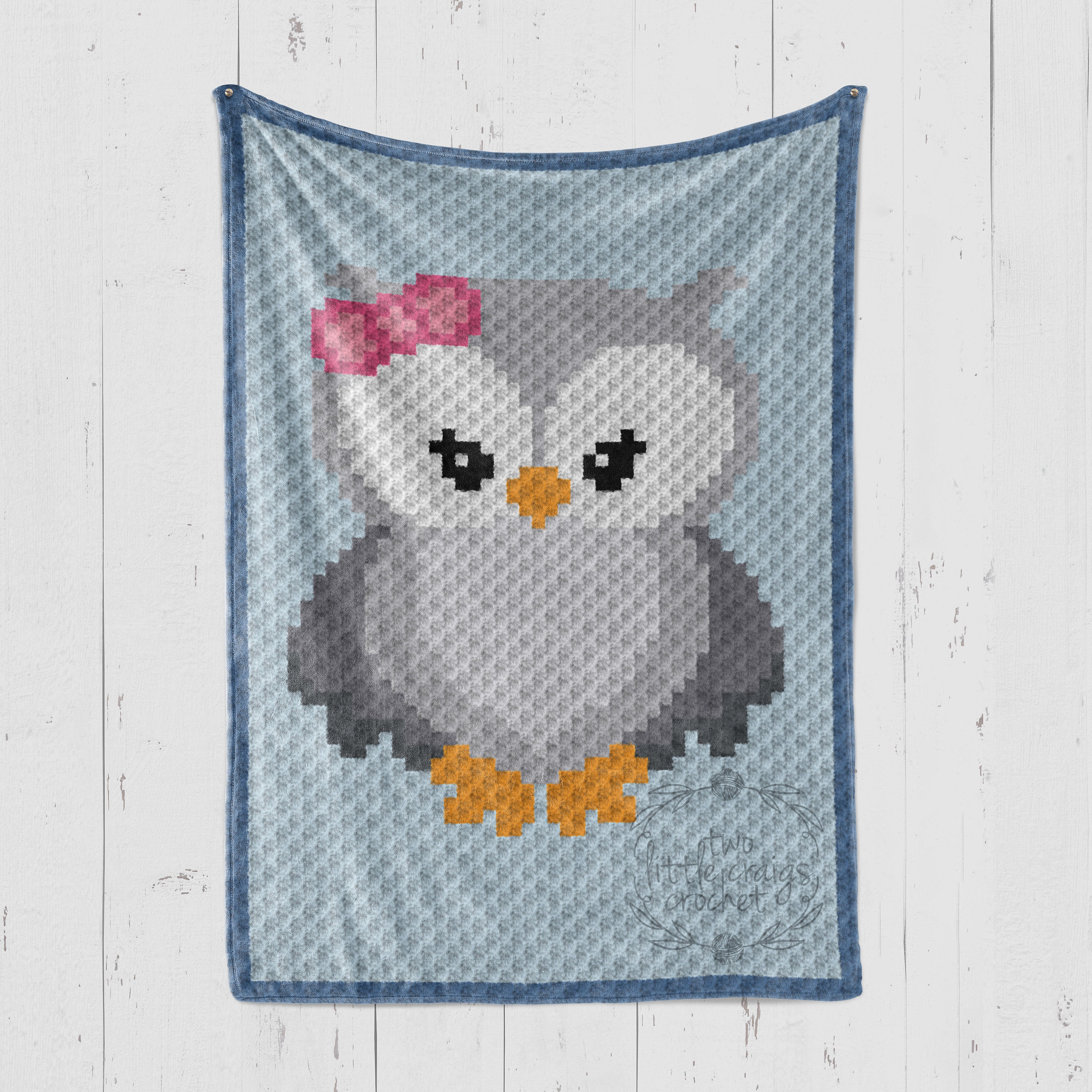 OWL corner to corner (c2c) crochet baby blanket graph pattern