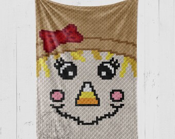 DOWNLOAD IMMEDIATO - Ragazza Spaventapasseri - Grafico all'uncinetto - Modello all'uncinetto - Grafico autunnale - Coperta per bambini - Da angolo ad angolo - C2C - C2C scritto