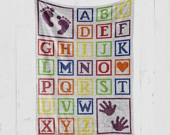 INSTANT DOWNLOAD -Crochet Alphabet Graph -Crochet Alphabet Pattern -abc Baby Blanket - Crochet Graph - Crochet Letters - Crochet ABC Blanket