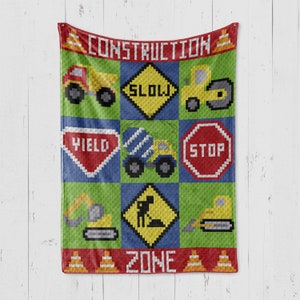 INSTANT DOWNLOAD-Construction Graph-Construction Pattern-Construction Equipment-Bulldozer-Cement Mixer-Dump Truck-c2c-Blanket Graph-Graphgan