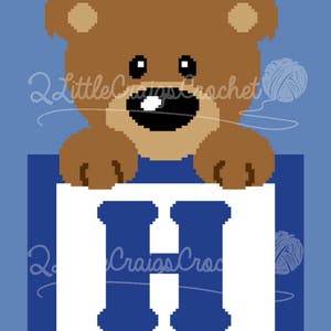 INSTANT DOWNLOAD - Teddy Bear Crochet - Crochet Alphabet - Graphgan - Afghan - Crochet Graph Pattern - Baby Blanket - Crochet Graph