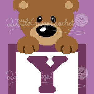DOWNLOAD INSTANTÂNEO - Teddy Bear Crochê - Alfabeto de Crochê - Graphgan - Afegão - Padrão de Gráfico de Crochê - Cobertor de Bebê - Gráfico de Crochê