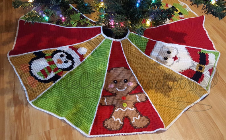 Crochet Christmas Tree Skirt Crochet Tree Skirt Crochet Christmas Crochet Graph Tree Skirt Christmas Tree Skirt Tree Skirt Pattern image 6