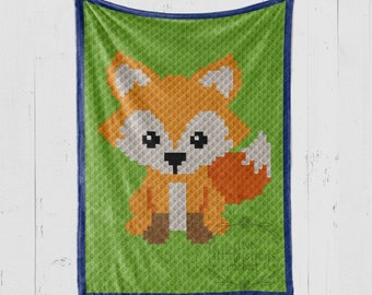 INSTANT DOWNLOAD - Fox - Crochet Graph - Crochet Pattern - Woodland - Baby Blanket - Corner to Corner - C2C - C2C Written