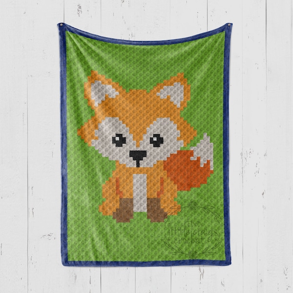 INSTANT DOWNLOAD - Fox - Crochet Graph - Crochet Pattern - Woodland - Baby Blanket - Corner to Corner - C2C - C2C Written