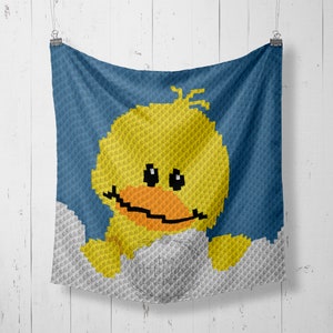 TÉLÉCHARGEMENT INSTANTANÉ - Canard - Graphique au crochet - Modèle au crochet - Couverture pour bébé - Coin à coin - C2C - C2C écrit