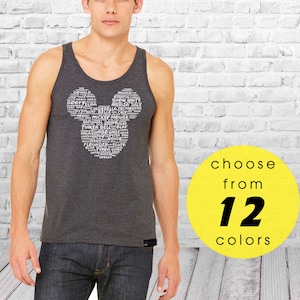 Mickey Head Mens Unisex Tank Top Matching Couples Shirts | Disney Couple Shirts | Disney Family Shirts | Matching Disney Shirts