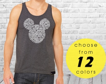 Mickey Head Mens Unisex Tank Top Matching Couples Shirts | Disney Couple Shirts | Disney Family Shirts | Matching Disney Shirts