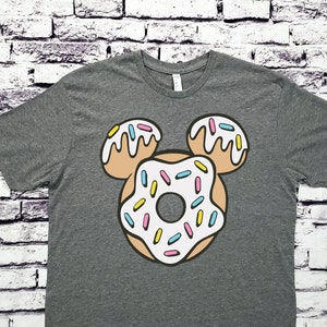 Mickey Inspired Mouse Ears Donut Shape Food Tee Shirt | Mickey Doughnut T-Shirt