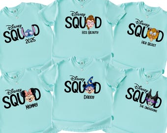 Disney Squad Family Shirts, Disney Matching Shirts 2026, Custom Disney Character Sunglass Shirts,  Personalized Disney Vacation Shirts RUSH