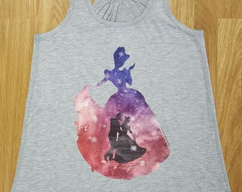 Cinderella Watercolor Disney Princess Shirt Racerback Tank Tanktop