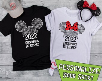 Personalized Custom Disney 2022 Matching Family Vacation Shirts, WDW Disney Family Shirts, Matching Disney Shirts, Custom Disney Shirts