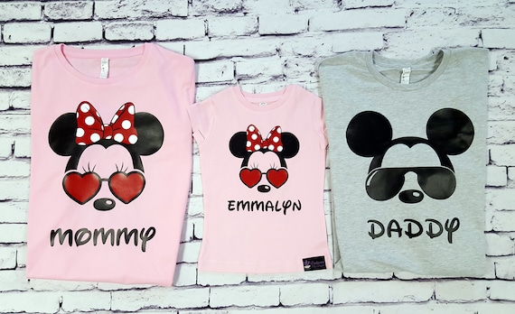 Sunglass Mickey and Sun glasses Minnie Personalized Customized Disney Family Trip Vacation Shirts