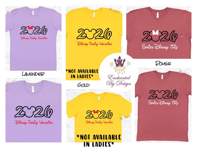 Camiseta personalizada de vacaciones familiares de Disney 2026, Mickey o Minnie, agrega tu nombre familiar, camiseta sorpresa de viaje a Disney. imagen 4