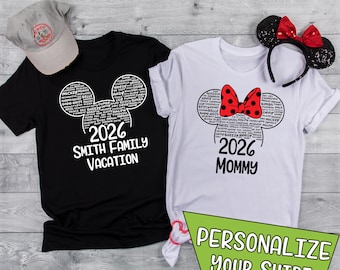 Personalized Custom Disney 2026 Matching Family Vacation Shirts, WDW Disney Family Shirts, Matching Disney Shirts, Custom Disney Shirts