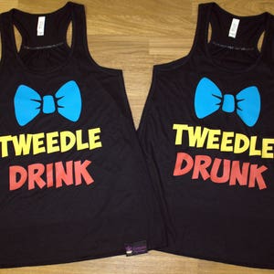 Tweedle Drink Tweedle Drunk Matching Racerback Tank Tops Epcot Food and Wine Festival Shirts