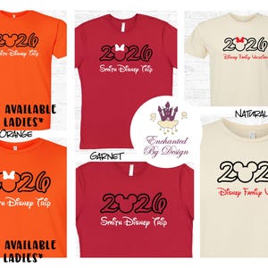 Camiseta personalizada de vacaciones familiares de Disney 2026, Mickey o Minnie, agrega tu nombre familiar, camiseta sorpresa de viaje a Disney. imagen 6