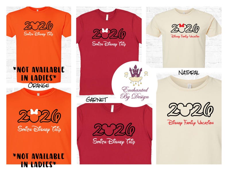 Camiseta personalizada de vacaciones familiares de Disney 2026, Mickey o Minnie, agrega tu nombre familiar, camiseta sorpresa de viaje a Disney. imagen 6