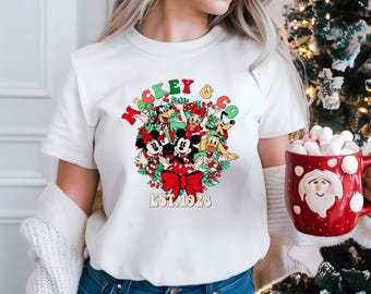Disney Very Merry Merriest Christmas Xmas Holiday Vacation Shirts Mickey and Company Shirt Mickey and Gang Minnie Donald Goofy Daisy Pluto