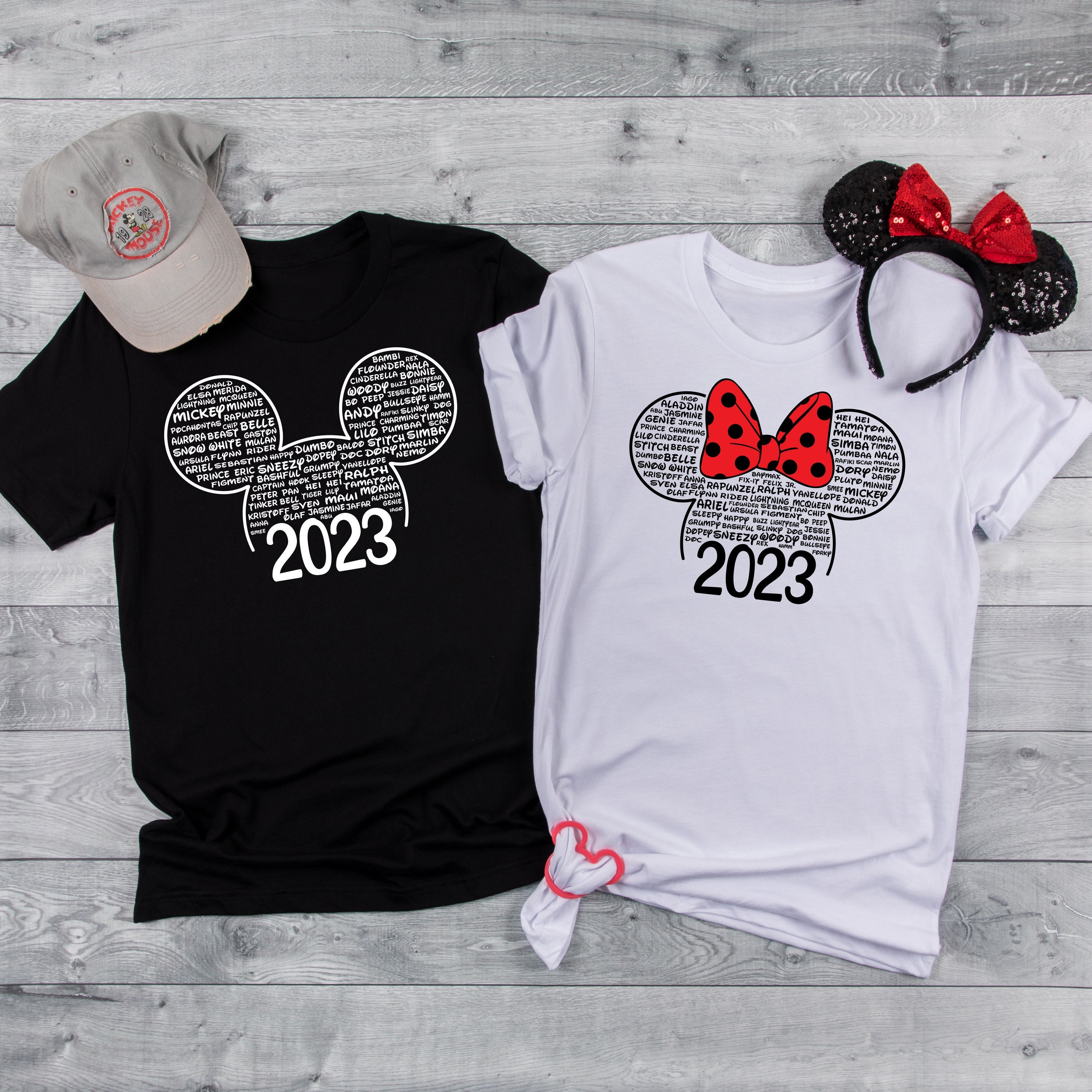 Matching family disney shirts White 2023 travel holiday t shirts reveal  gift new