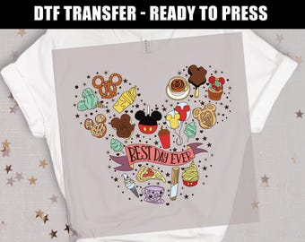 Magical Park Snacks Best Day Ever Design - Disney Family Vacation DTF Heat Transfer - Iron On DIY Heat Transfer HTV