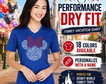 Minnie Head Disney Dry Fit Dryfit Performance Shirt | Disney Couples Shirt | Disney Family Vacation Shirts | Matching Disney Summer Shirts